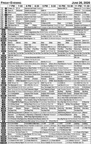 FRIDAY EVENING TV LISTINGS